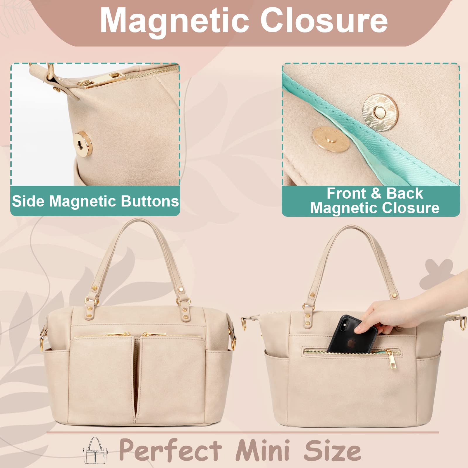MOMINSIDE removable adjustable shoulder strap offers comfortable crossbody wear.