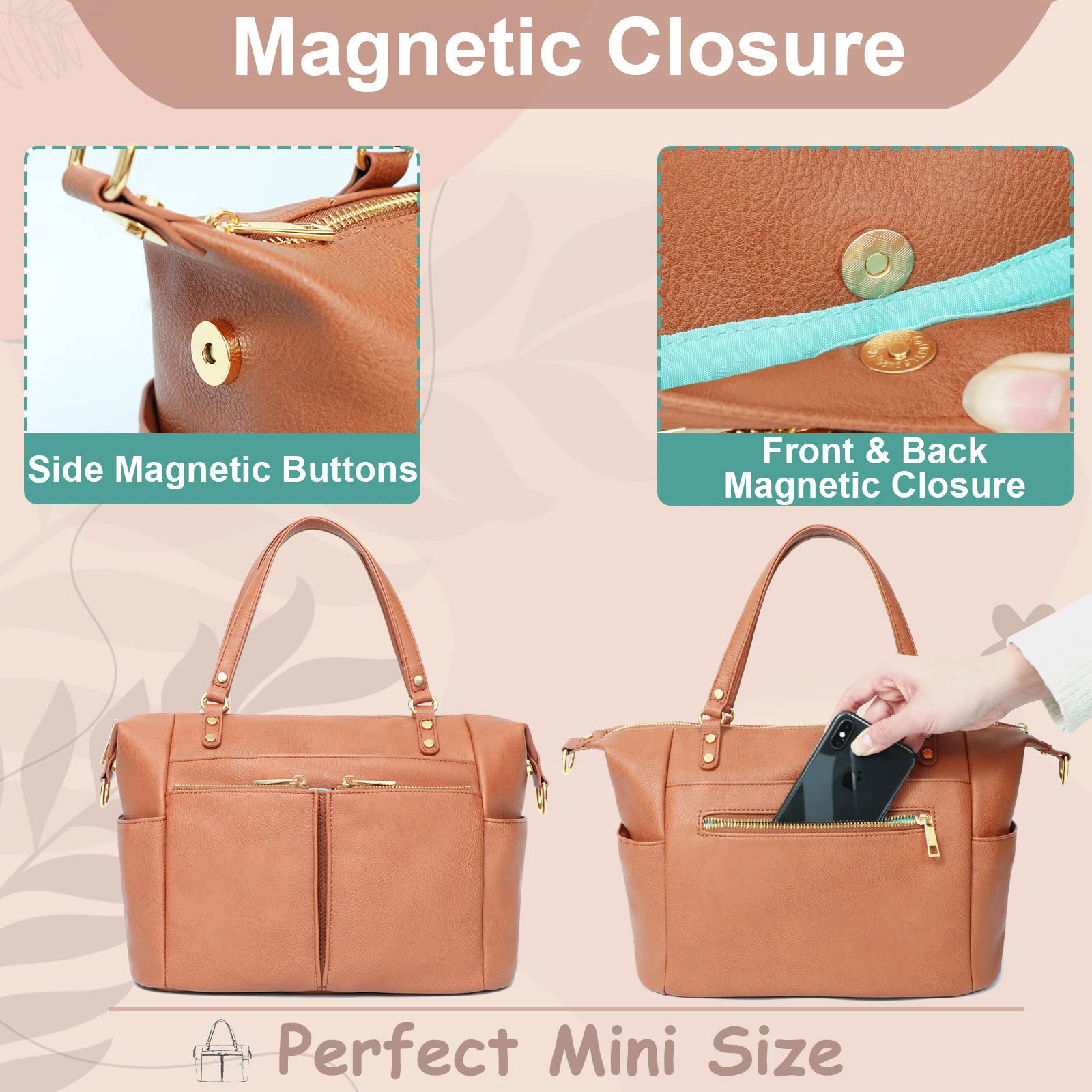 MOMINSIDE back magnetic pocket for quick access to small items.