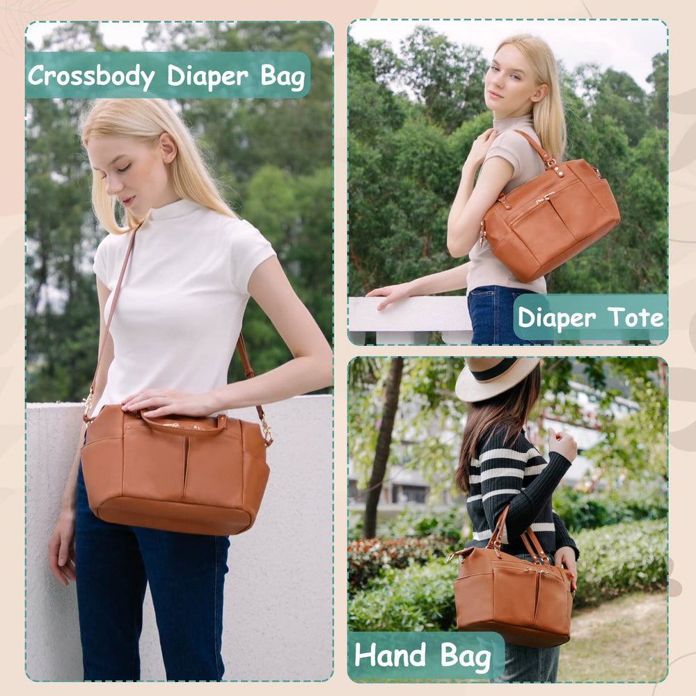 MOMINSIDE diaper bag crossbody strap for hands-free on the go.