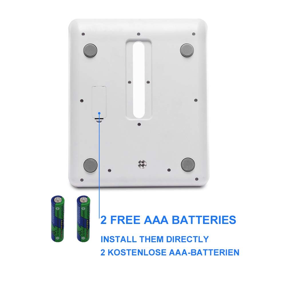 MomMed Baby Scale blue backlight improves readability in low light.