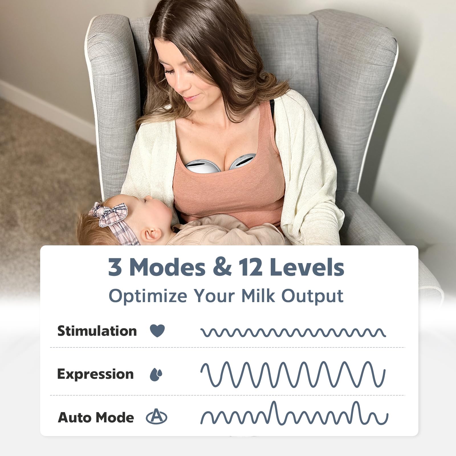 Leak-proof backflow membrane protects milk and device.