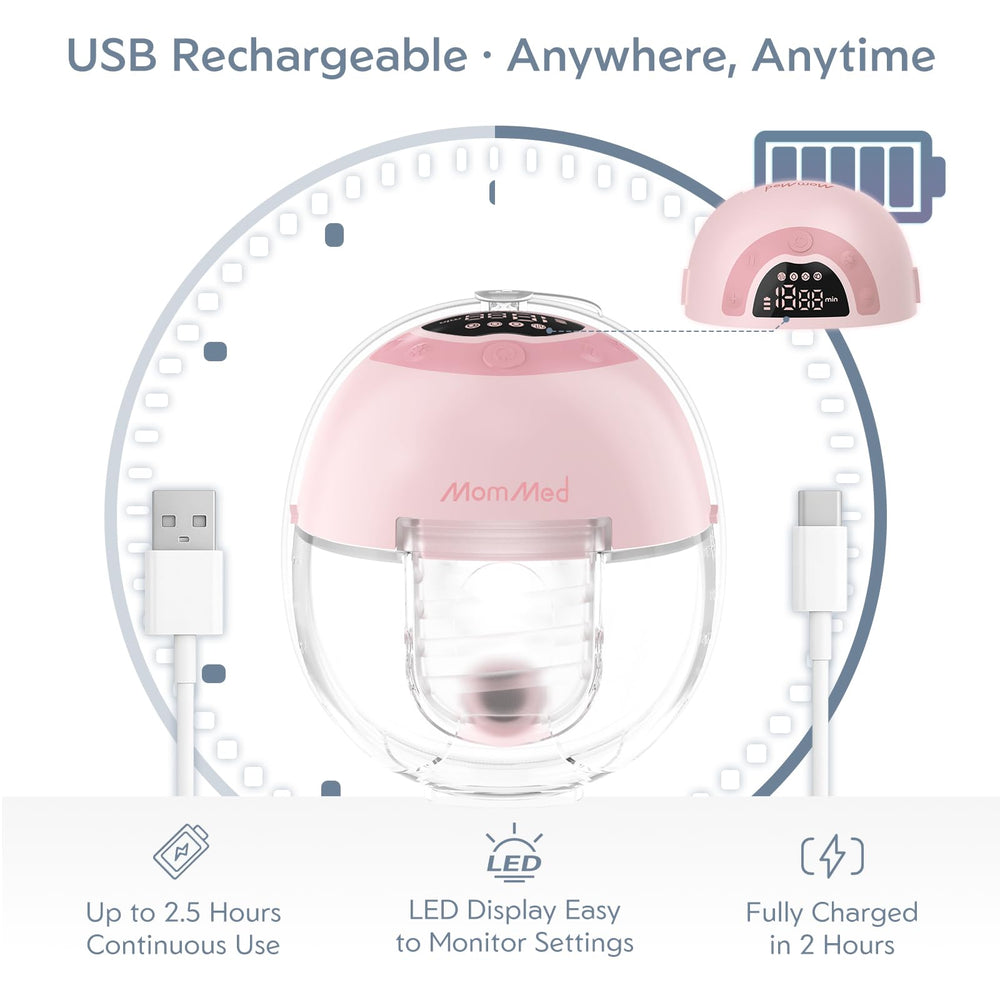MomMed S33 compact, portable pump for travel and on-the-go use.