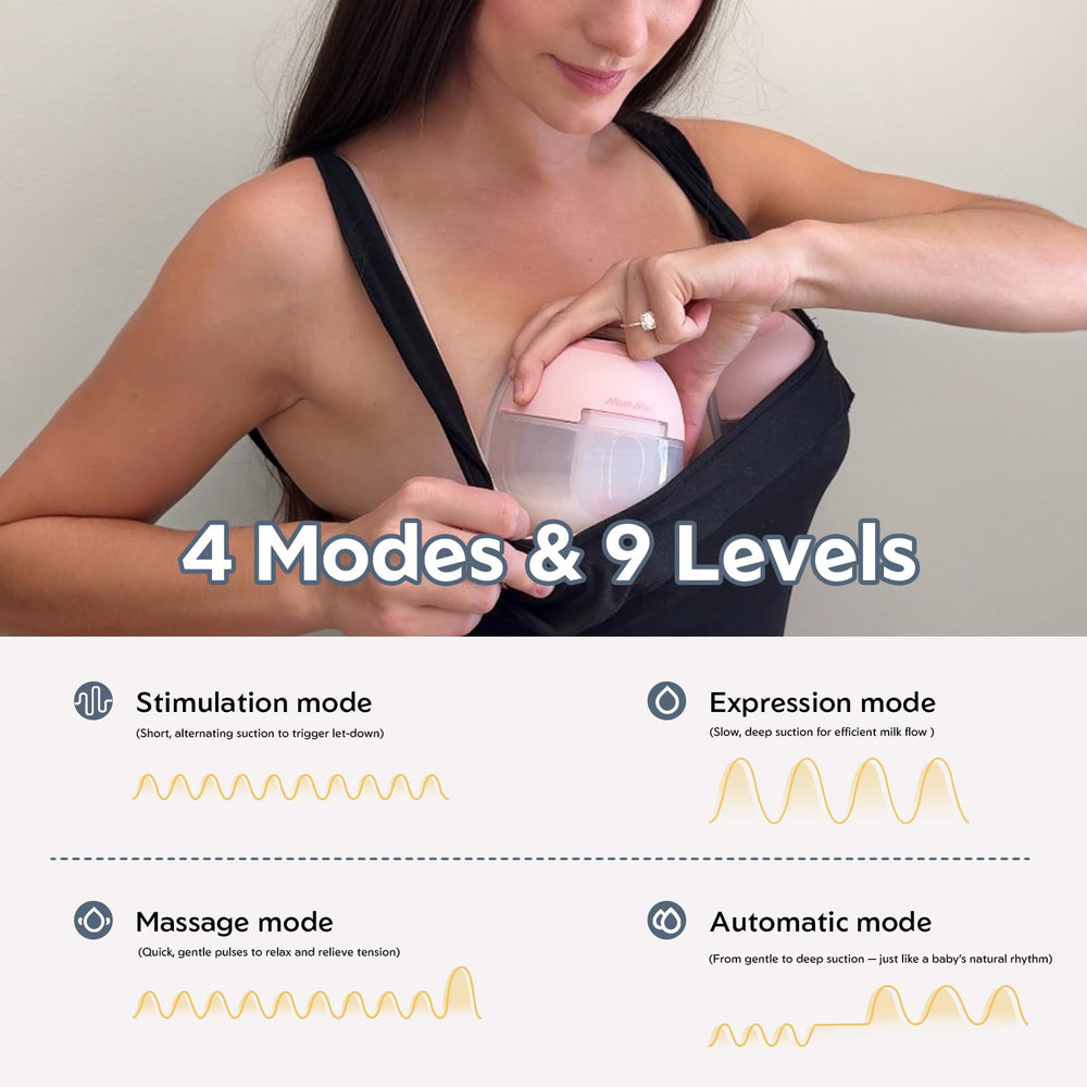 MomMed S33 night light and LED display for easy midnight pumping at a glance.