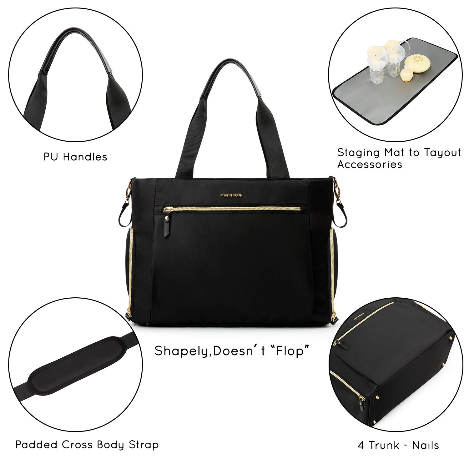 mommore 26L capacity diaper tote to organize baby essentials