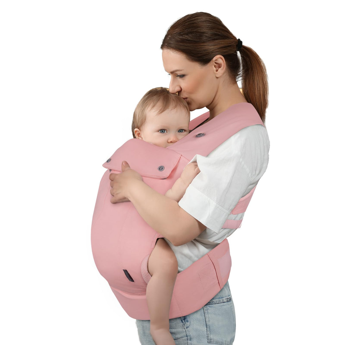 mommore baby carrier soft cotton touch provides gentle closeness for newborns.