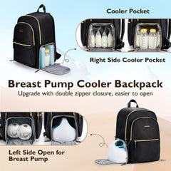mommore backpack with removable divider section for pump and accessories