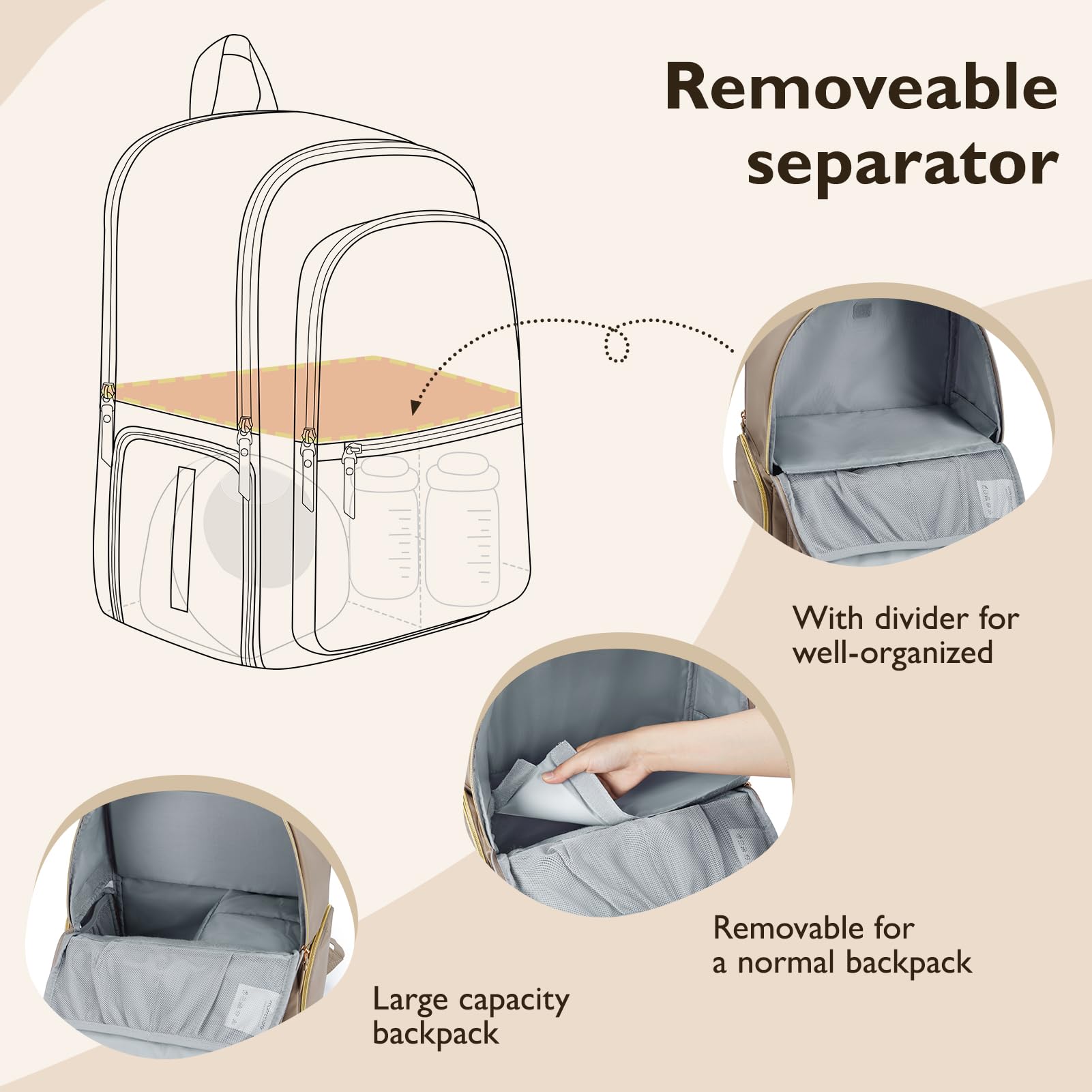 mommore bag front pockets provide quick access to necessities on the go.