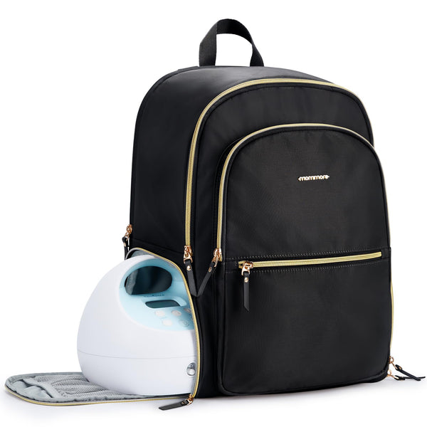 mommore breast pump bag with insulated milk cooler pocket for on-the-go storage
