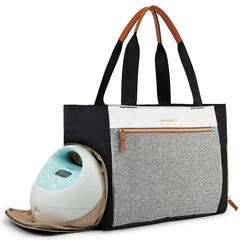 Mommore breast pump bag with a 15-inch laptop pocket for on-the-go work