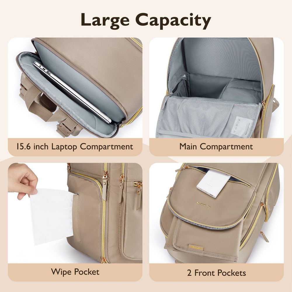 mommore bag features a removable divider to organize pumps and essentials neatly.