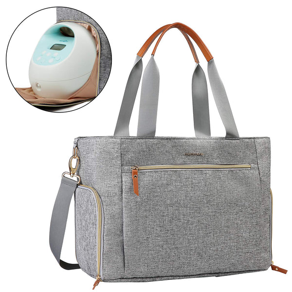 mommore breast pump bag with side opening for easy pumping on the go