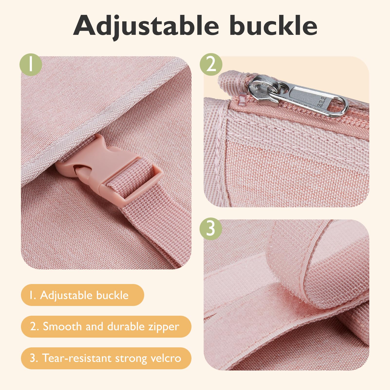 mommore changing pad front and tissue pockets for essentials within reach