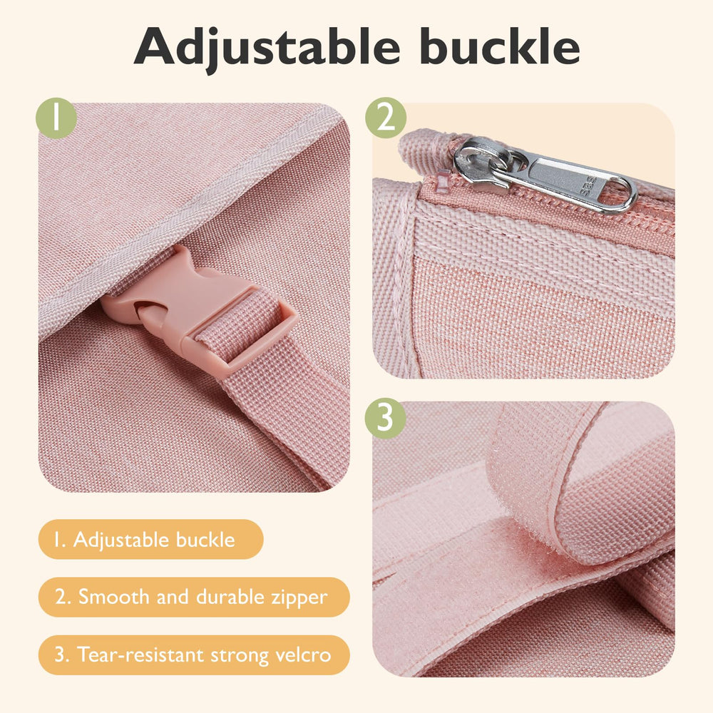 mommore changing pad front and tissue pockets for essentials within reach
