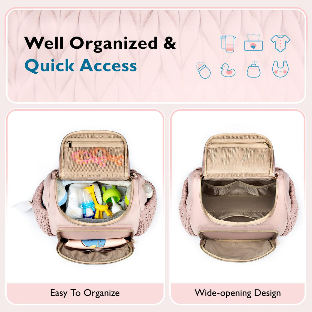 Mommore changing pad included for on-the-go quick cleanups.