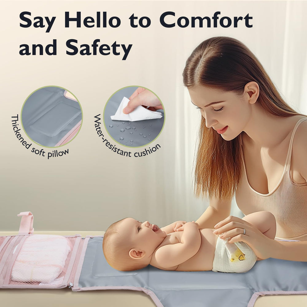 mommore changing pad with stroller strap attachment for on the go