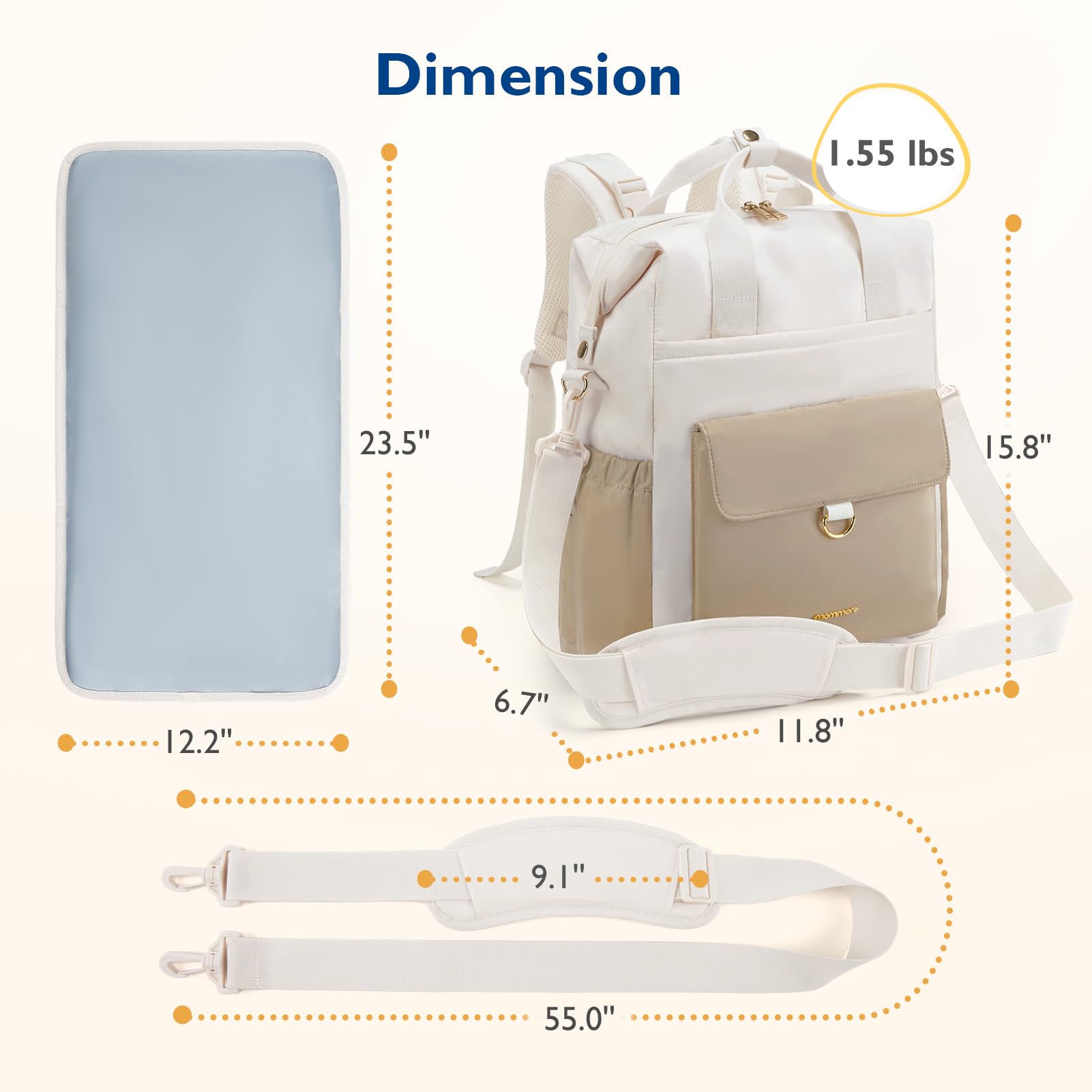 mommore diaper bag anti-theft back pocket keeps valuables secure while traveling