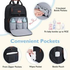 mommore diaper bag backpack includes changing pad for parents