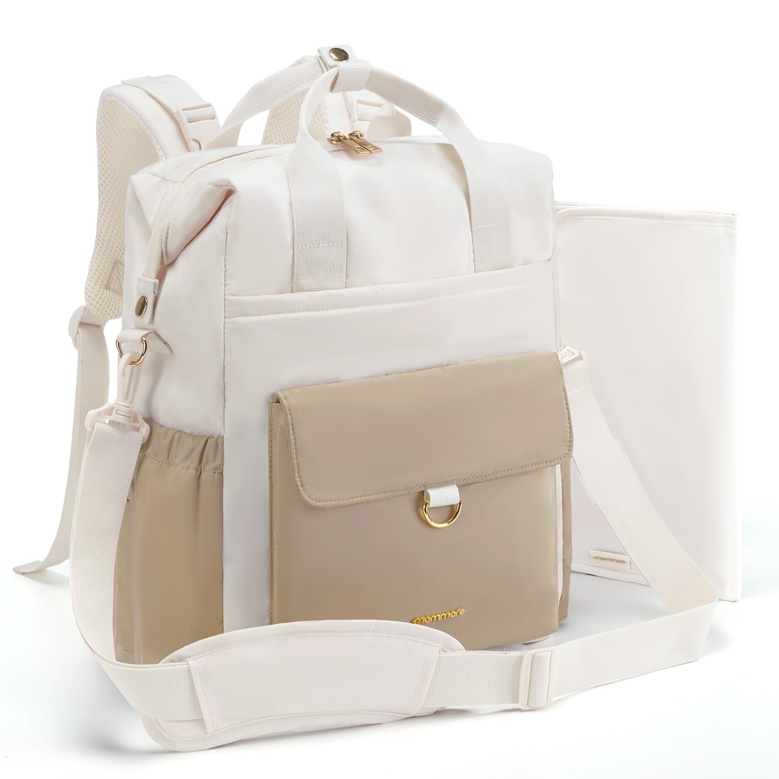 mommore diaper bag backpack with front pocket for quick access