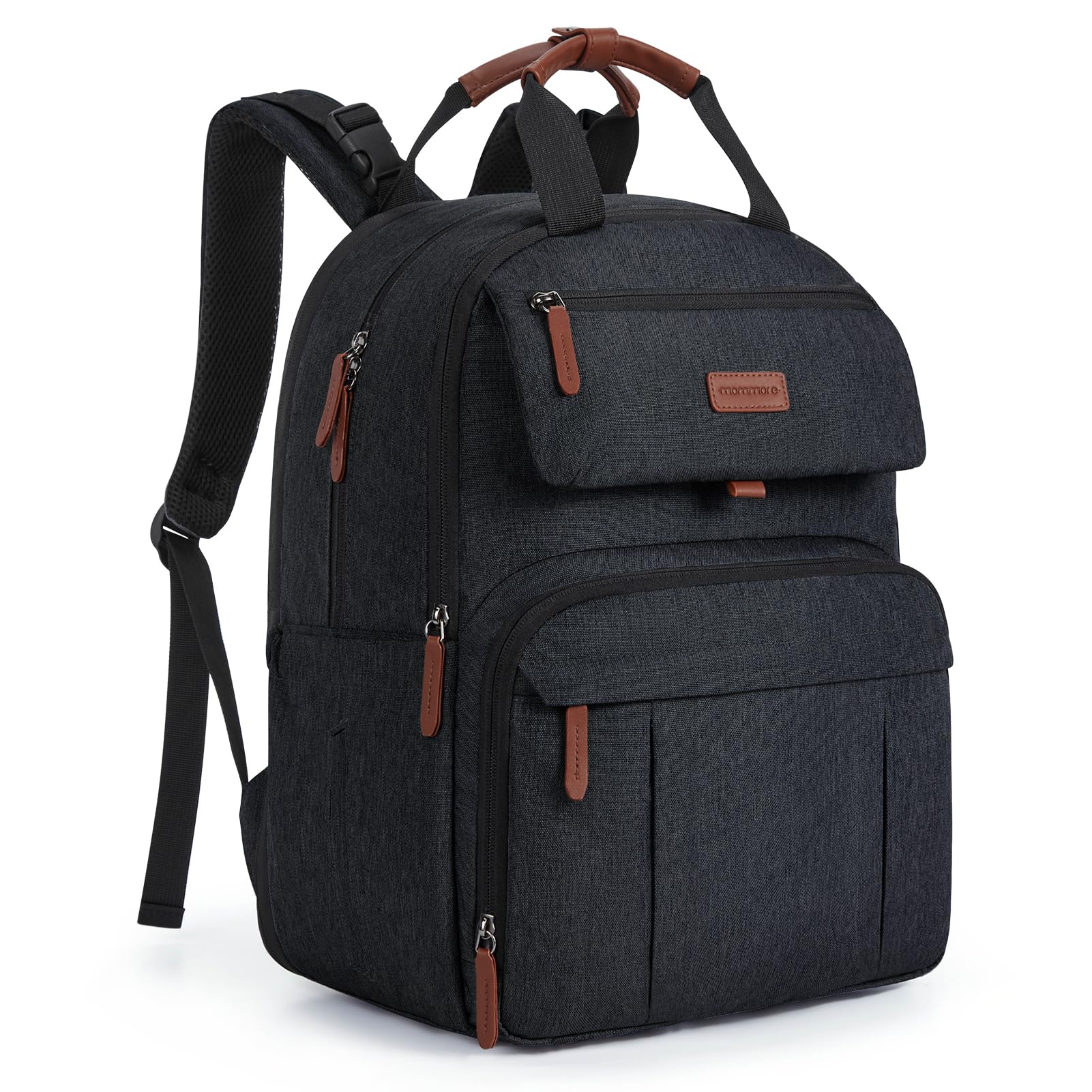 mommore diaper bag backpack front view for on the go organization