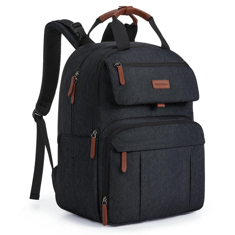 mommore diaper bag backpack front view for on the go organization