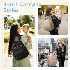 mommore diaper bag backpack middle slip pockets for small items while out