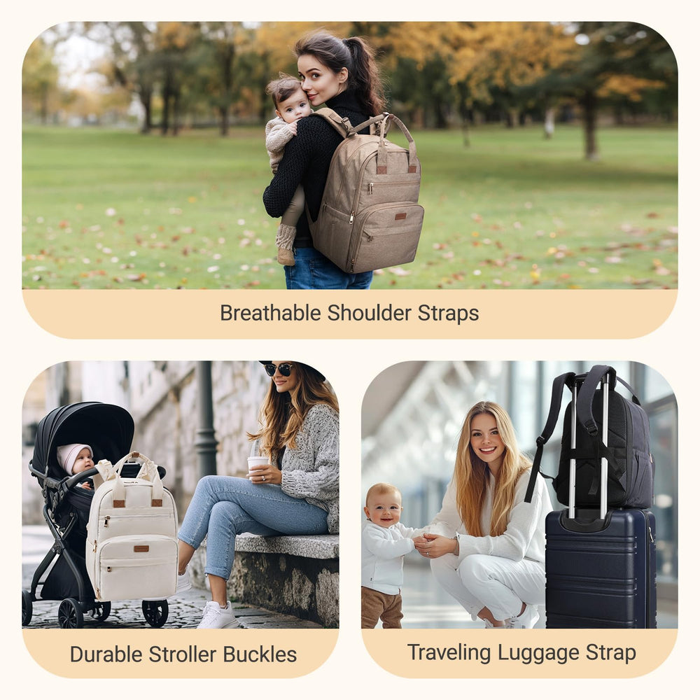 mommore diaper bag with easy-to-clean changing pad for fast diaper changes