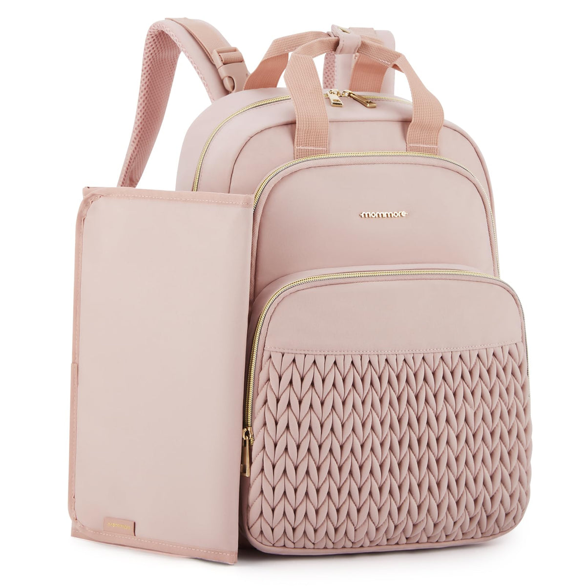 mommore diaper bag front pocket organization keeps essentials within reach