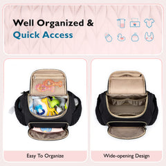 mommore diaper bag insulated pockets close-up keeps bottles ready