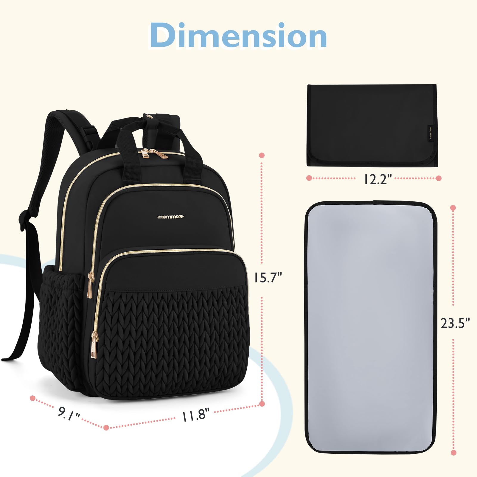 mommore diaper bag multi-compartment design helps organized packing