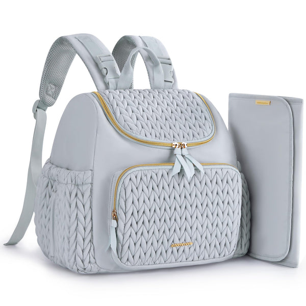 Mommore diaper bag small backpack exterior shows a chic compact daily companion