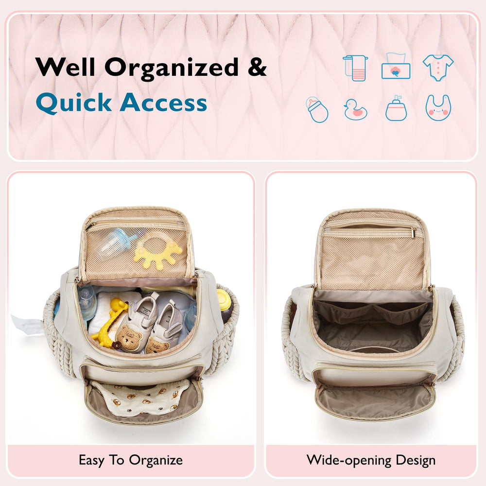 Mommore diaper bag small backpack insulated pockets for temperature-safe snacks