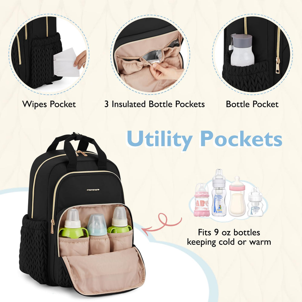 mommore diaper bag stroller straps for hands-free shopping and travel
