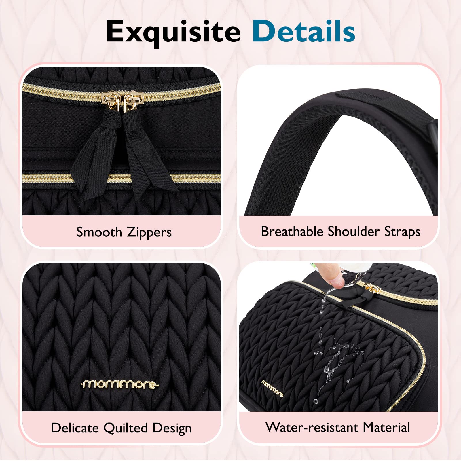mommore diaper bag stroller straps for hands-free travel