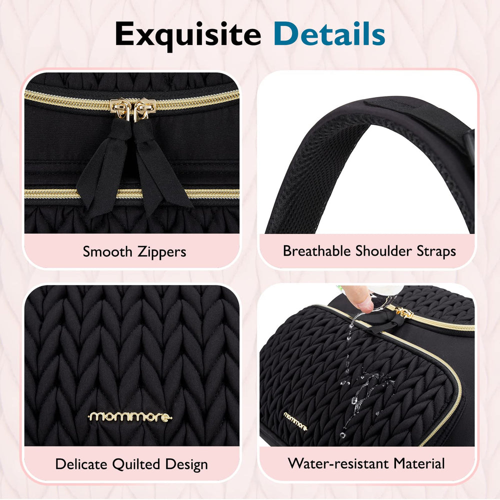 mommore diaper bag stroller straps for hands-free travel