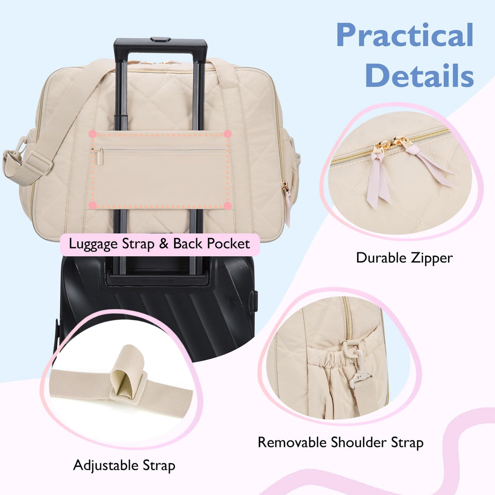mommore Diaper Bag Tote with three insulated bottle pockets for feeds