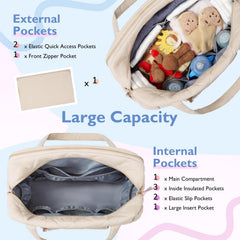 mommore Diaper Bag Tote interior with multiple pockets for organization