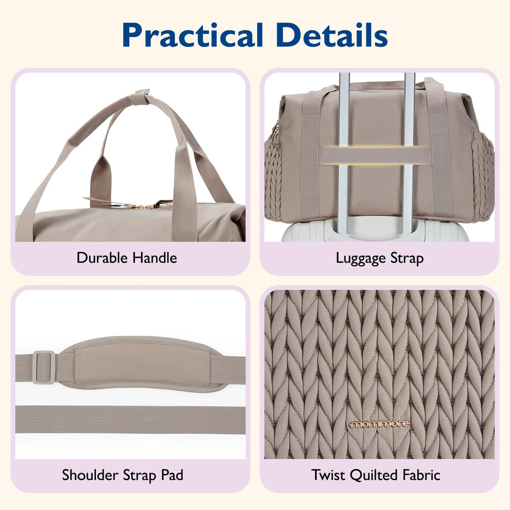mommore Diaper Bag Tote features water-resistant fabric for durability