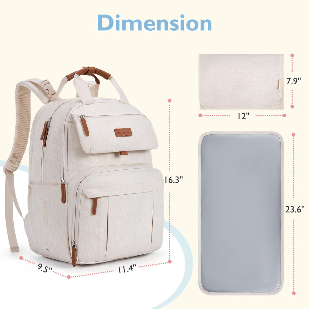 mommore changing pad included for on-the-go diaper changes.