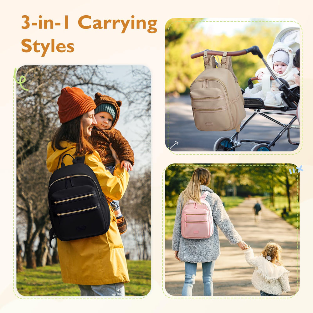 mommore diaper bag backpack shows insulated bottle pockets to maintain drink temperature