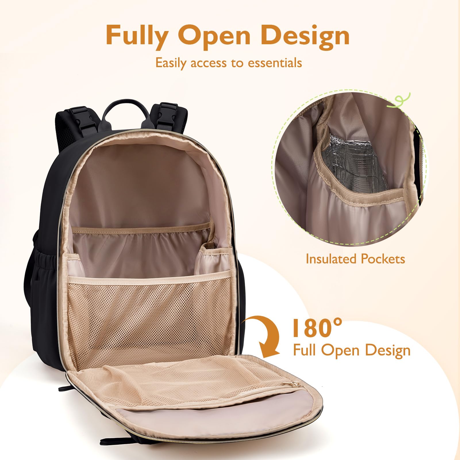mommore neoprene diaper bag is lightweight and water-resistant for daily outings