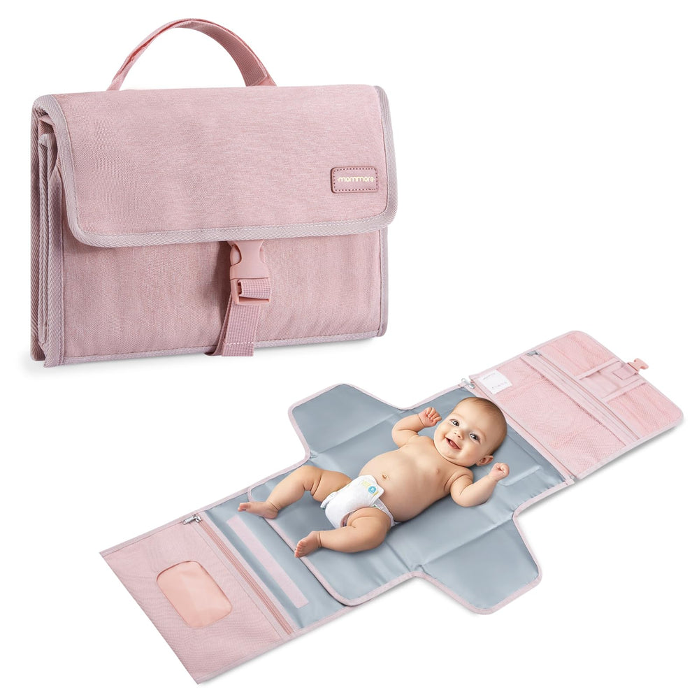 Mommore portable changing pad with open pockets for organized essentials.