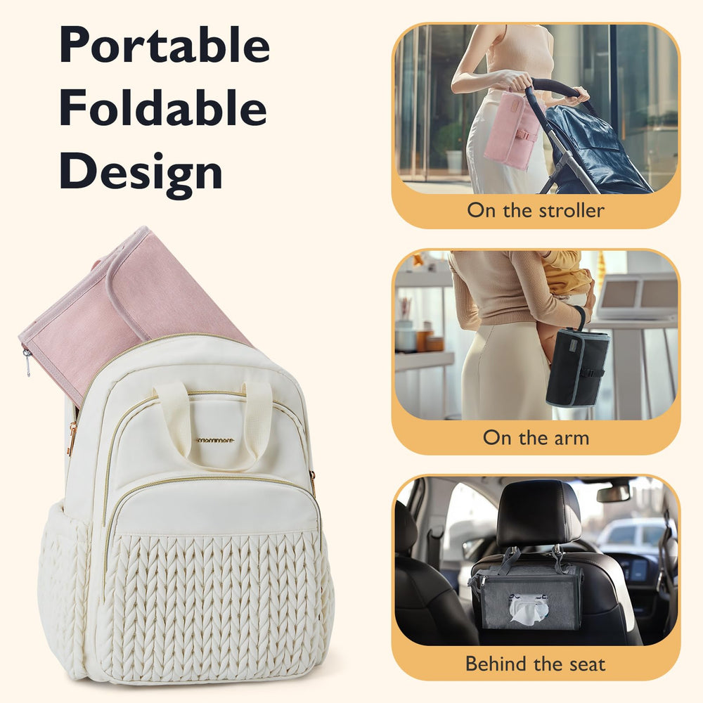 mommore changing pad with wipes pockets organized for quick access