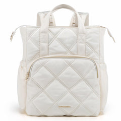 mommore quilted diaper bag backpack with insulated pockets for on-the-go feeding