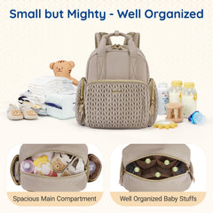 mommore quilted diaper bag backpack with stroller straps enables hands-free outings