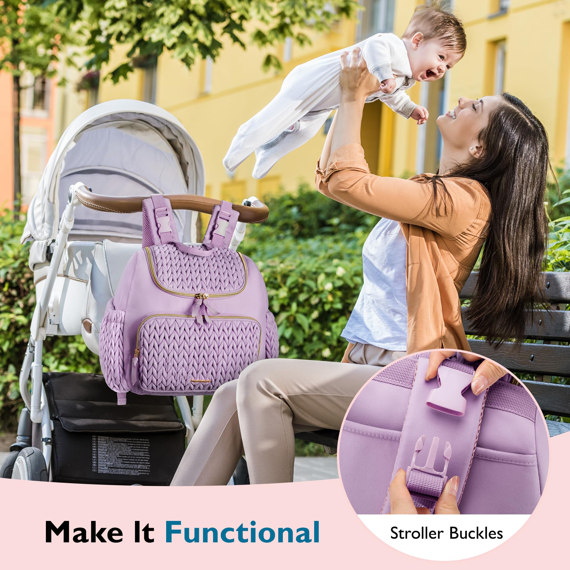 mommore diaper bag interior pockets show organized storage for baby essentials