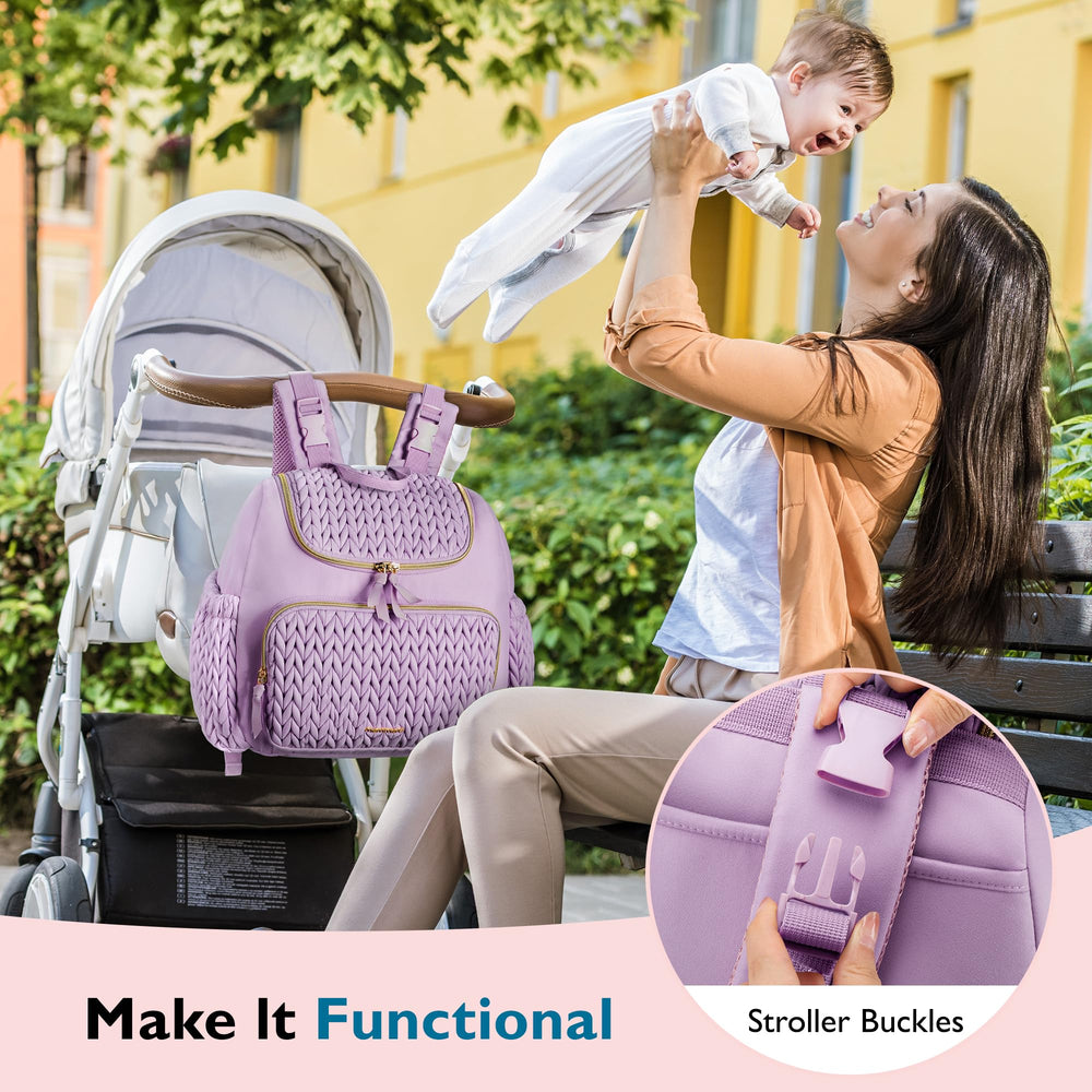 mommore diaper bag interior pockets show organized storage for baby essentials