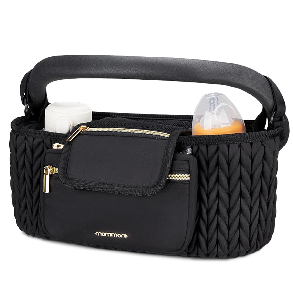 Mommore stroller organizer with large capacity keeping essentials organized on outings