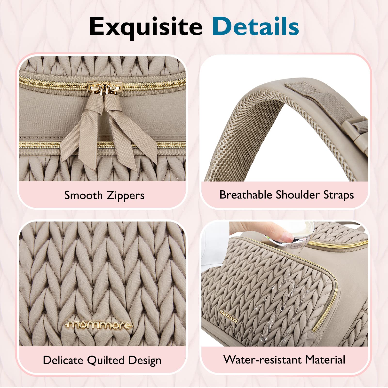 mommore stroller-straps attachment shows easy hands-free travel with a stroller