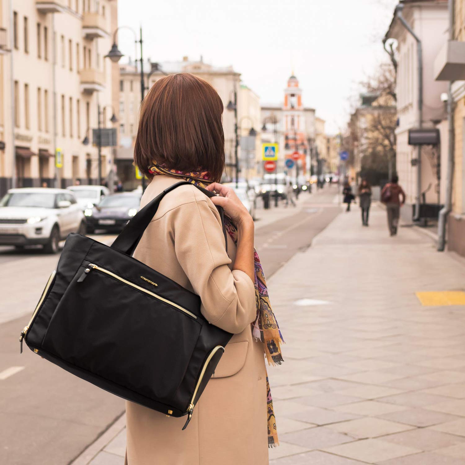 mommore tote with insulated pockets keeps bottles and shields ready