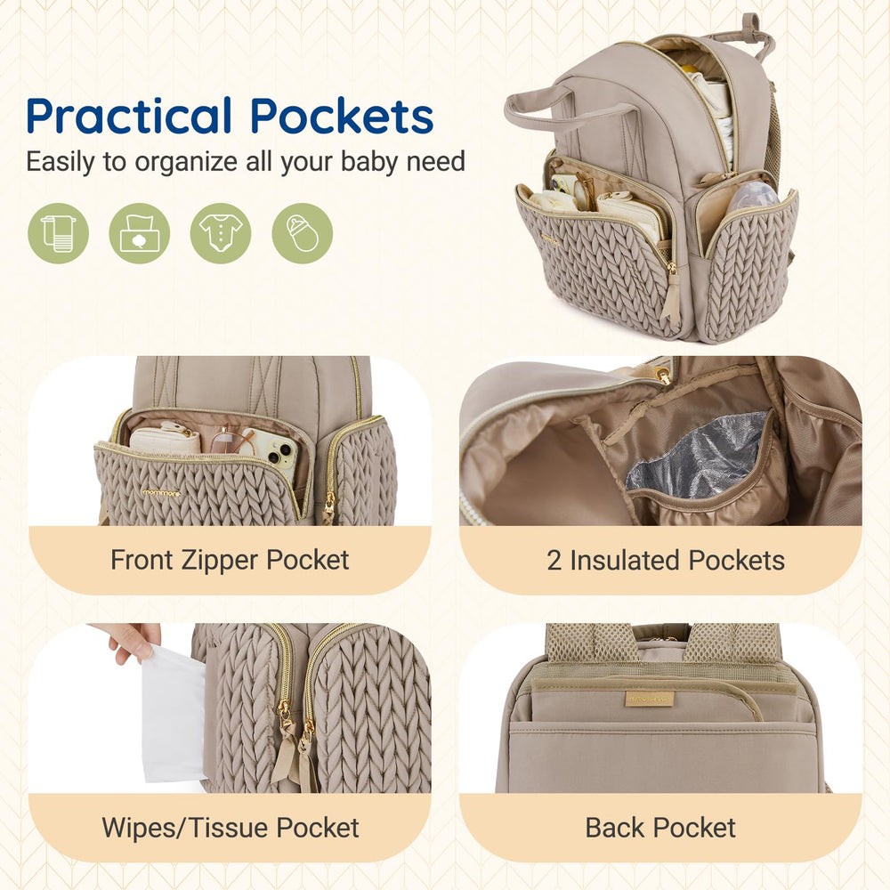 mommore water-resistant diaper pad included for easy cleanups